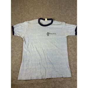 Vintage 70s Indian Shores Woodruff WI Ringer Tee Mens XL Native American Retro